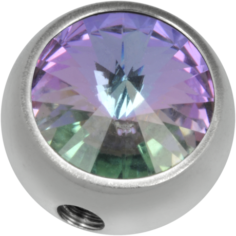 Product Image for Piercing toppar - Sidogängad Kula med Sten - Titan, Vitrail Light/Rosa-Lila - Barbarella
