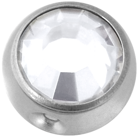 Product Image for Piercingring - Clip In Kula med Sten - Titan, Vit Kristall - Barbarella