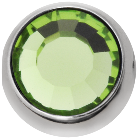 Product Image for Piercingring - Clip In Kula med Sten - Titan, Ljusgrön - Barbarella