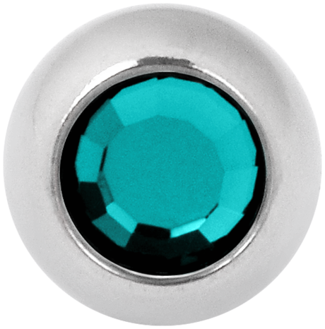Product Image for Piercing toppar - Invändigt Gängad Kula med Sten - Titan, Turkos - Barbarella