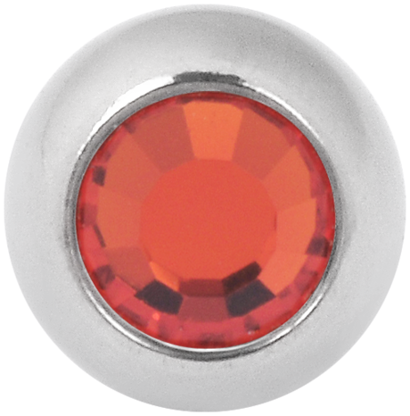 Product Image for Piercing toppar - Invändigt Gängad Kula med Sten - Titan, Orange - Barbarella