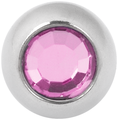 Product Image for Piercing toppar - Invändigt Gängad Kula med Sten - Titan, Rosa - Barbarella