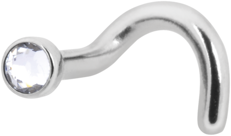 Product Image for Näspiercing - Nässkruv med platt sten - Titan, Vit Kristall - Barbarella