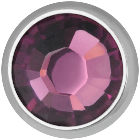 Product Image for Piercing toppar - Invändigt Gängad Dermal Topp med Sten - Titan, Lila - Barbarella