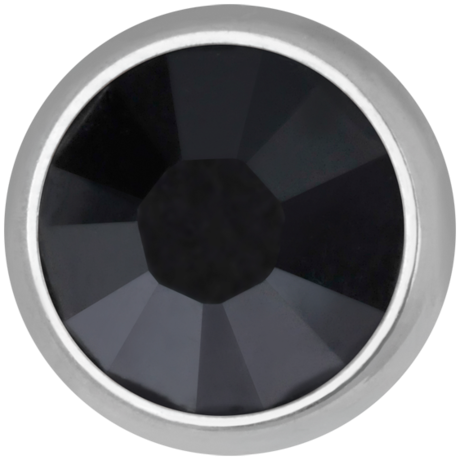 Product Image for Piercing toppar - Invändigt Gängad Dermal Topp med Sten - Titan, Svart - Barbarella