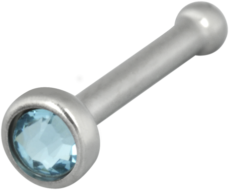 Product Image for Näspiercing - Nosebone med Sten - Stål, Ljusblå - Barbarella