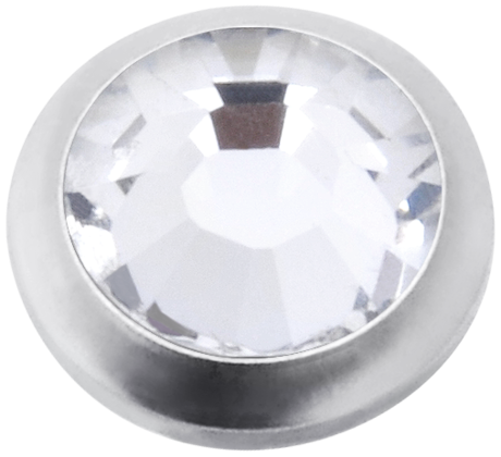 Product Image for Piercing toppar - Invändigt Gängad Dermal Micro Topp med sten - Titan, Vit Kristall - Barbarella