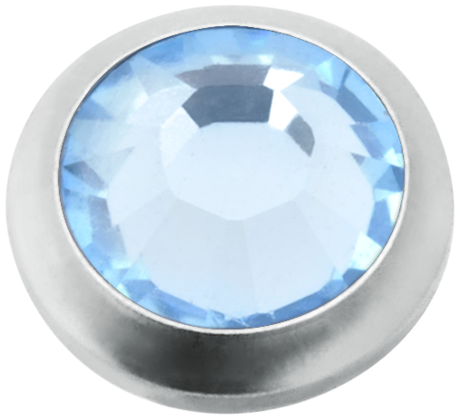 Product Image for Piercing toppar - Invändigt Gängad Dermal Micro Topp med sten - Titan, Ljusblå - Barbarella