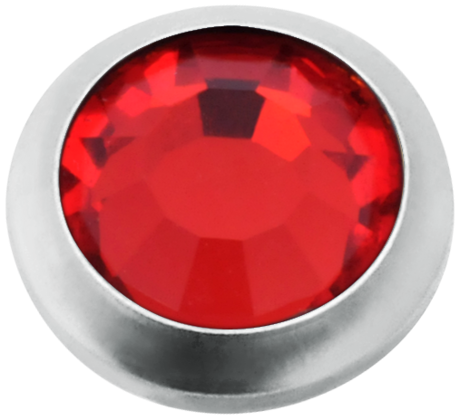 Product Image for Piercing toppar - Invändigt Gängad Dermal Micro Topp med sten - Titan, Röd - Barbarella