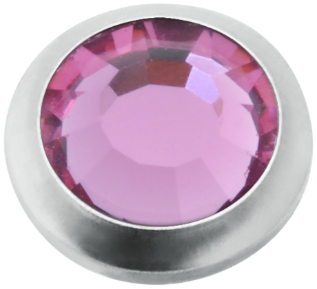 Product Image for Piercing toppar - Invändigt Gängad Dermal Micro Topp med sten - Titan, Rosa - Barbarella