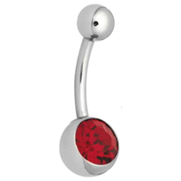 Product Image for Navelpiercing - Navelpiercing med Sten - Titan, Red (RD) - Barbarella
