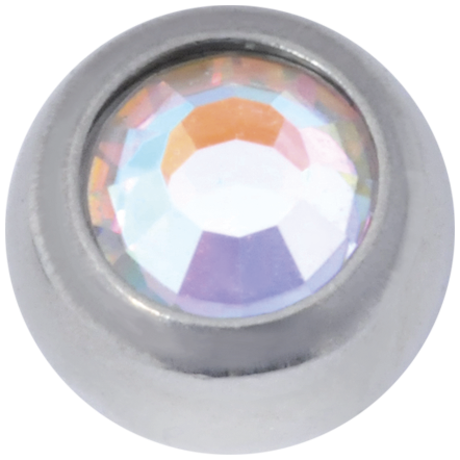 Product Image for Piercing toppar - Gängad Kula Med Sten - Titan, Kristall - Barbarella