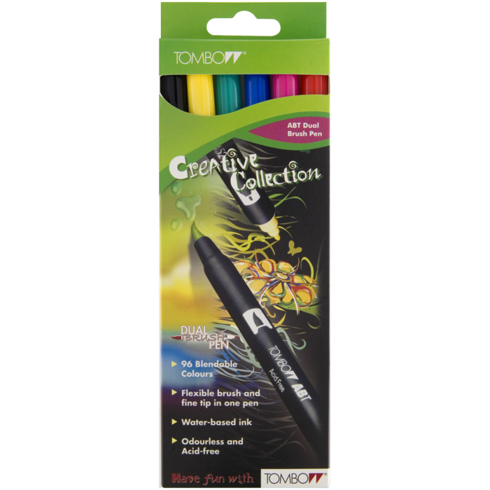 Tombow - Dual Brush Pen 6 pc  Base Colours