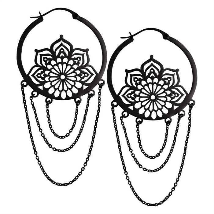 Svarta La Fleur Hoops - Säljs i par