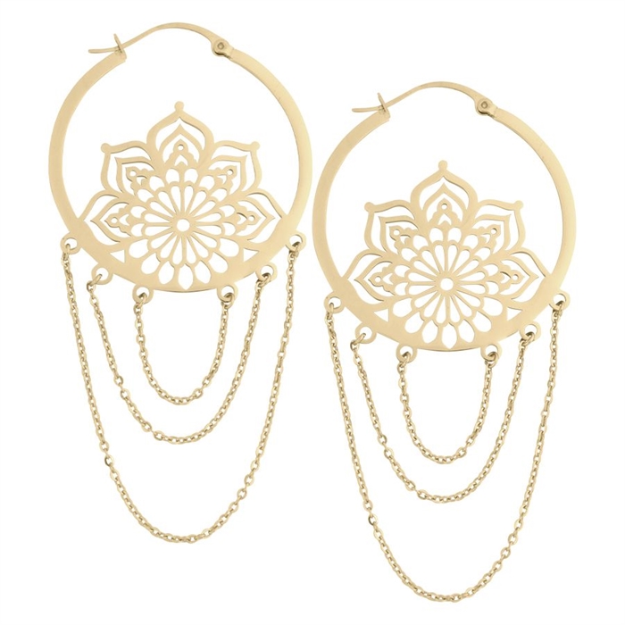 La Fleur Golden Hoops - Sold in Pair