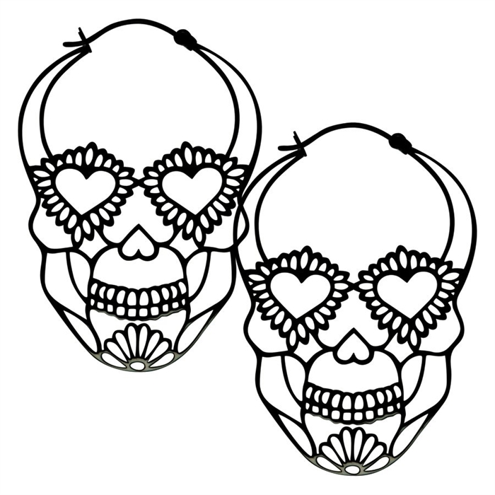 Svarta Sugarskull Hoops - Säljs i par