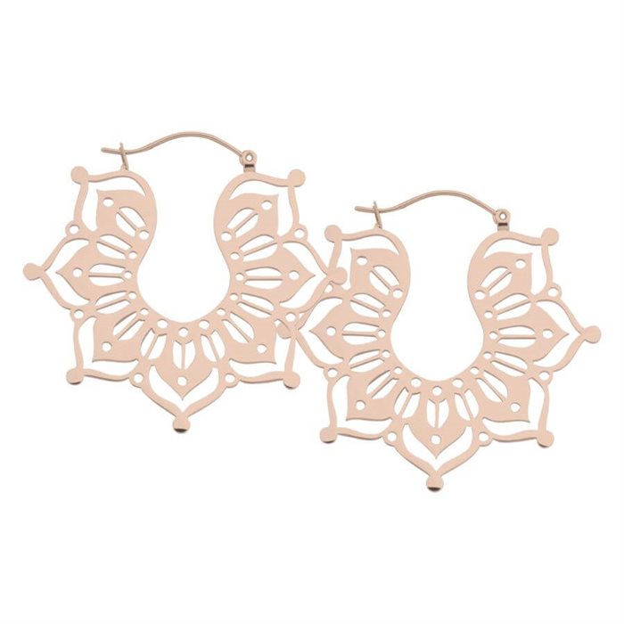 Rosé Magnolia Hoops - Säljs i par