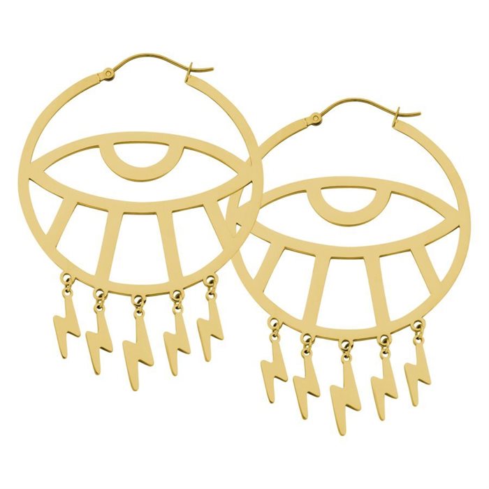 Guldiga Thunderflash Eye Hoops - Säljs i par