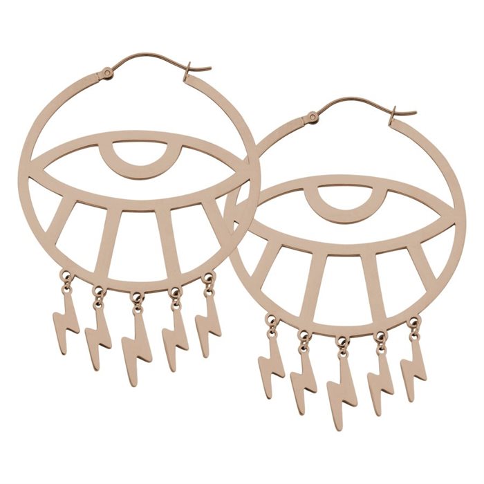 Thunderflash Eye Rosé Hoops- Sold in Pair