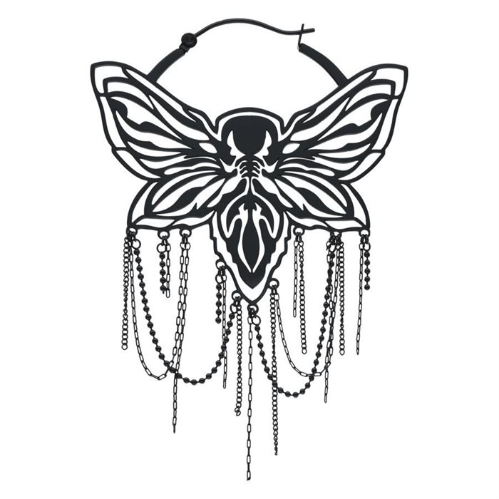 Svarta Moth Chain Hoops - Säljs i par