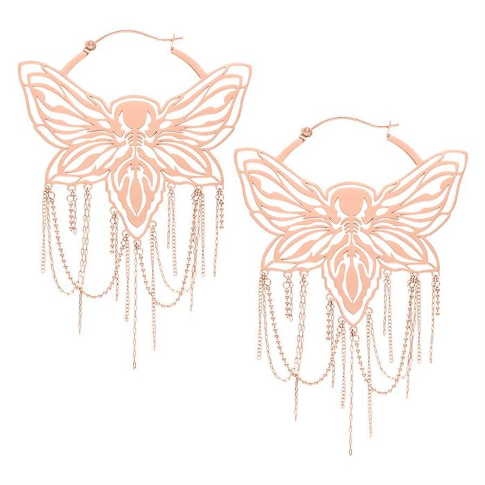 Moth Chain Rosé Hoops - Säljs i par