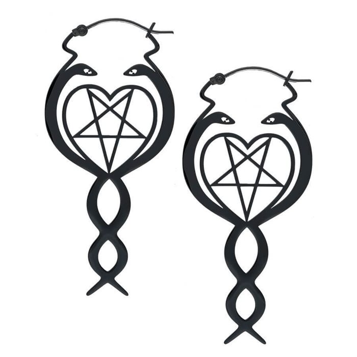 Svarta Nagini Hoops - Säljs i par