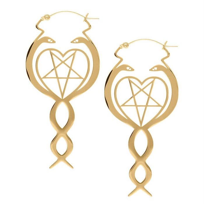 Nagini Hoops (Sold in Pair) - Golden Steel