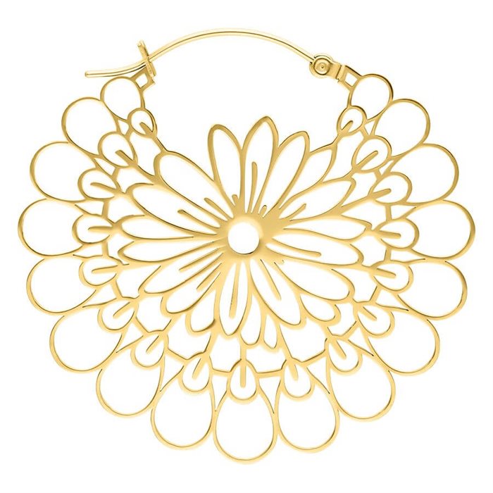 Daisy Golden Hoops - Sold in Pair