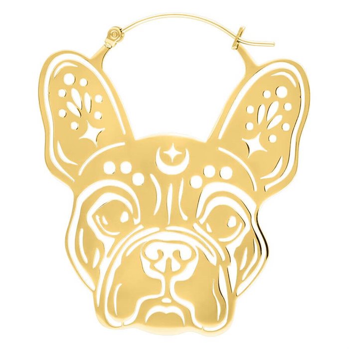 Golden Bulldog Hoops - Sold in Pair