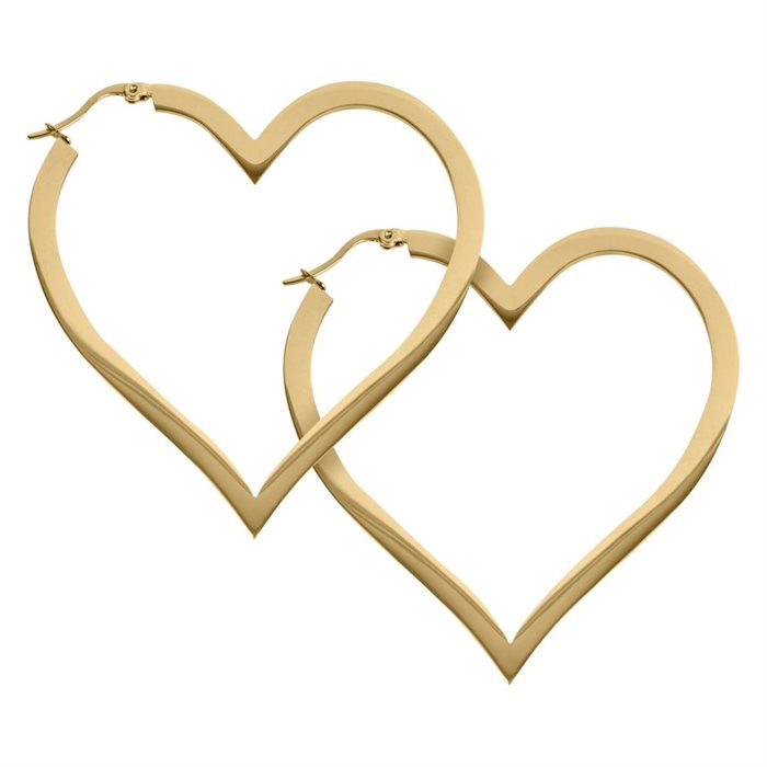 Guldiga  Heart Hoops - Säljs i par