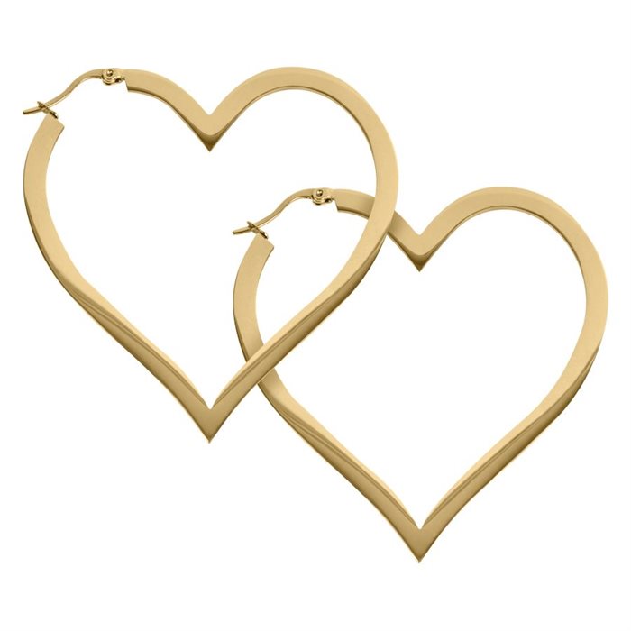 Golden Heart Hoops - Sold in Pair