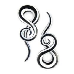 White-n-Black-Glass-Curls-and-Loops---Sold-in-Pair-1