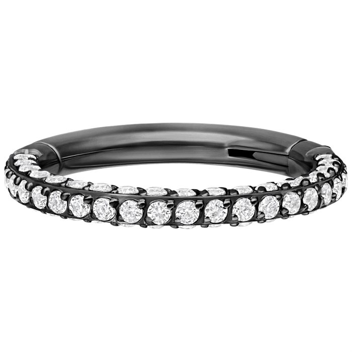 Multi Crystal Hinged Clicker - Svart Titan