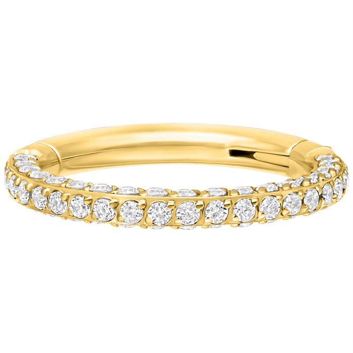 Multi Crystal Hinged Clicker - Guld Titan