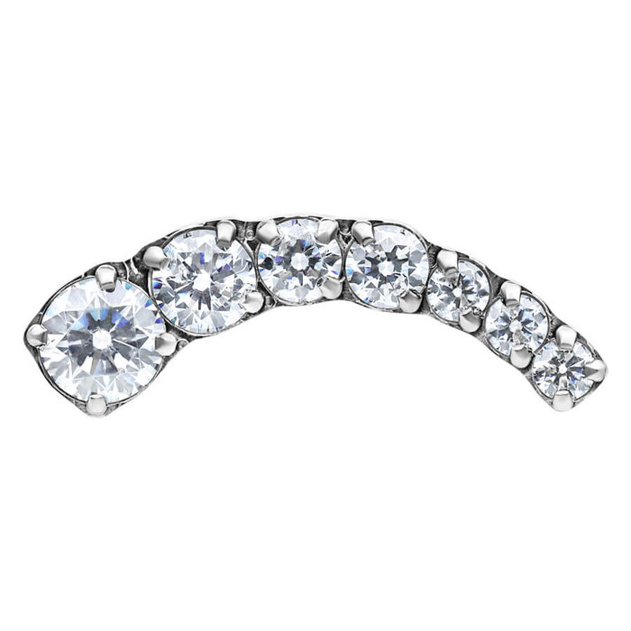 Product Image for Piercing toppar - Cascada Invändigt Gängad Topp - Titan, Vit - Barbarella