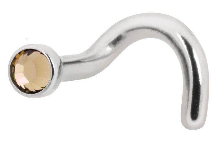 Product Image for Näspiercing - Nässkruv med platt sten - Titan, Champagne - Barbarella