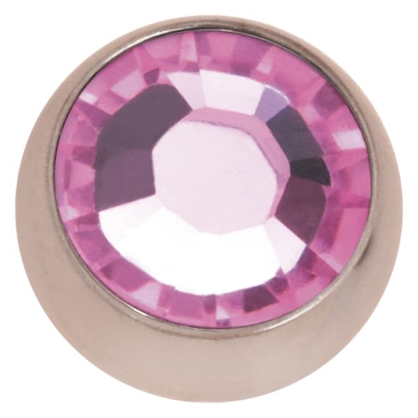 Product Image for Piercing toppar - Gängad Kula med Sten - Rosé Stål - Barbarella