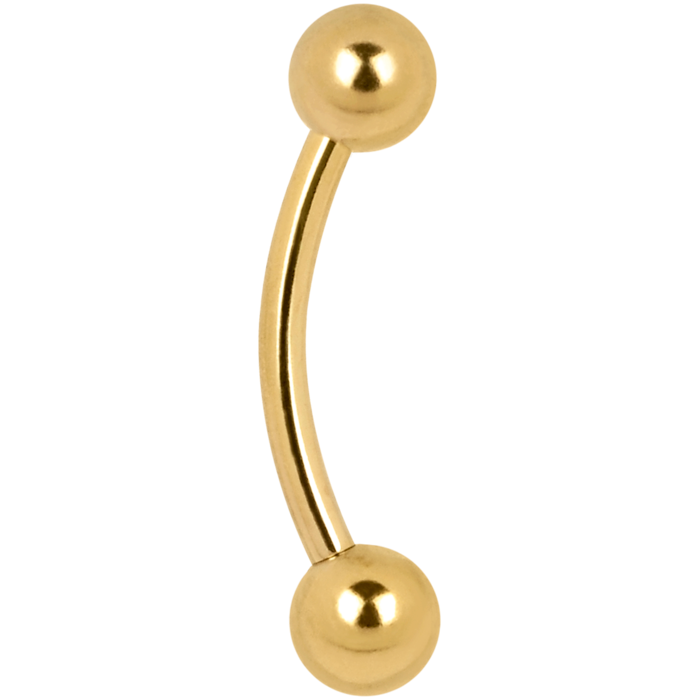 Böjd Barbell 1.6mm - Guld Titan