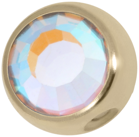 Product Image for Piercingring - Guldig Clip In Kula med Sten - Titan, Kristall - Barbarella