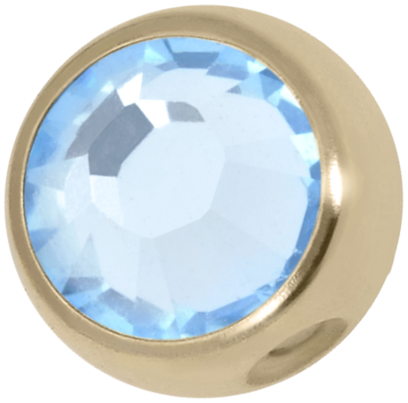 Product Image for Piercingring - Guldig Clip In Kula med Sten - Titan, Ljusblå - Barbarella