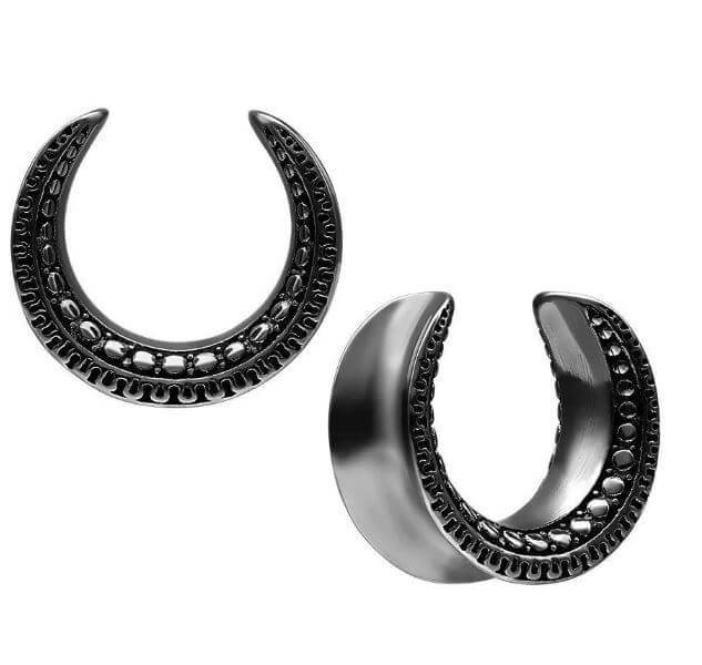 Maori Ear Saddles (Sold by pair) - Black Steel 