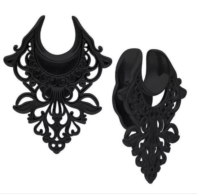 Black Baroque Ear Saddles - Säljs i par