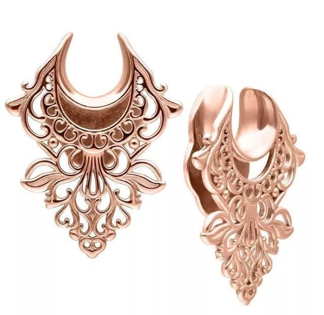 Rosé Baroque Ear Saddles - Säljs i par