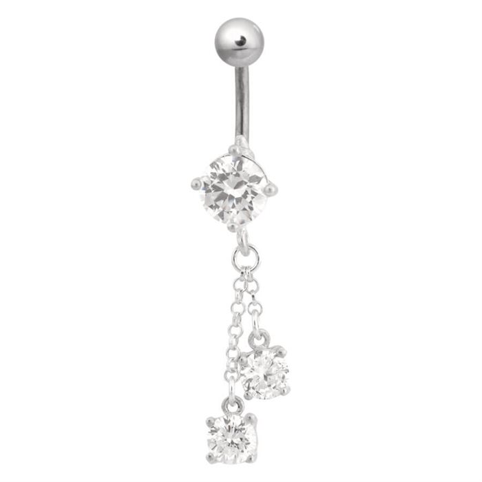 Hängande Crystals Navelpiercing - Titan