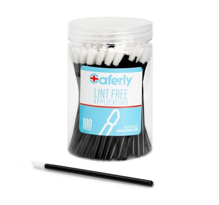 Saferly Luddfria Applicators/Tops — Burk om 100 st