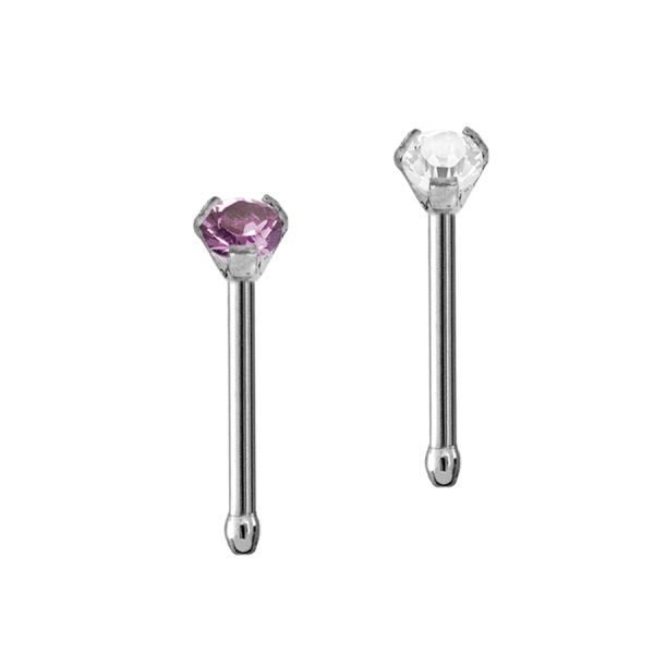 Claw Set Jewelled Nosebone - Stål