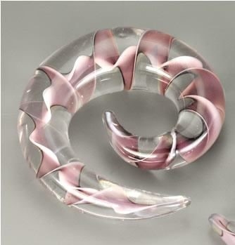 Pink Band - Pyrex Glass Spiral