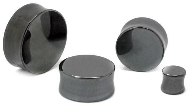 Hematite Flared Stone Plug