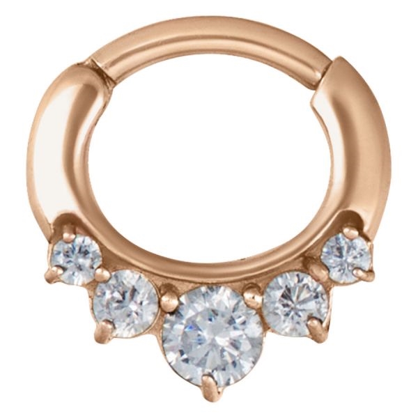 Product Image for Septumpiercing - Hinged Sparkling Septum Clicker - Rosé Stål - Barbarella