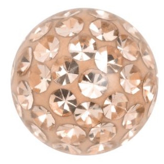Product Image for Piercing toppar - Gängad Kula - Sealed Multi Jewelled Discoboll, Persika färg  - Barbarella